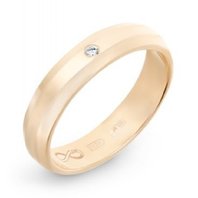 Обручальное кольцо R01-WED-00007-М12771 из красного золота, гладкое