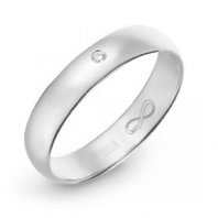 Обручальное кольцо R01-WED-00028-М12789 из белого золота, гладкое