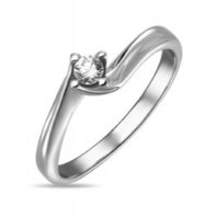 Помолвочное кольцо R01-SOL50-010-G2-М12796 из белого золота, гладкое