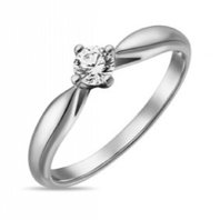 Помолвочное кольцо R01-SOL53-020-G2-М12797 из белого золота, гладкое